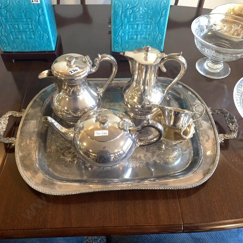 Walker and Hall Silver Plated items with other English Silver Plated ware with Silver Tray Image 1++