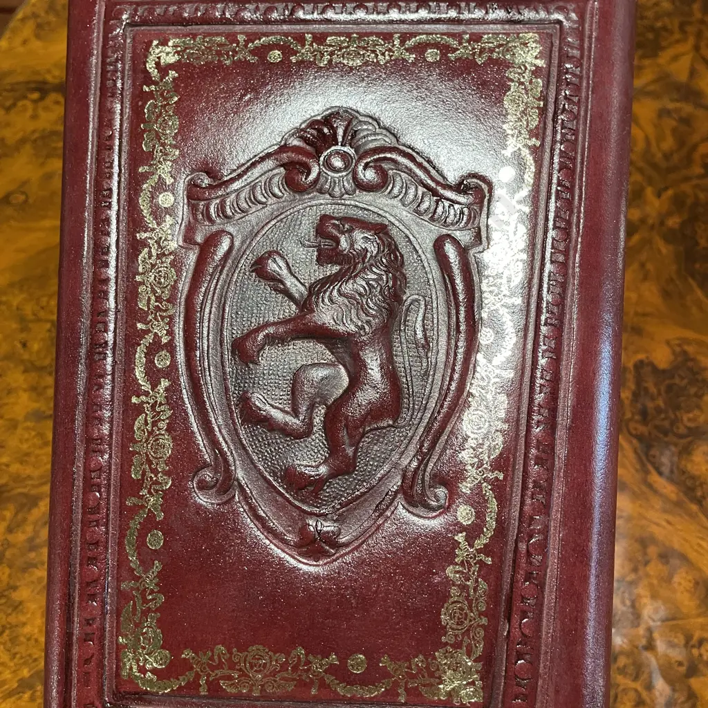 Italian Hand Tooled Leather Folding Waste Paper Basket Image 1++