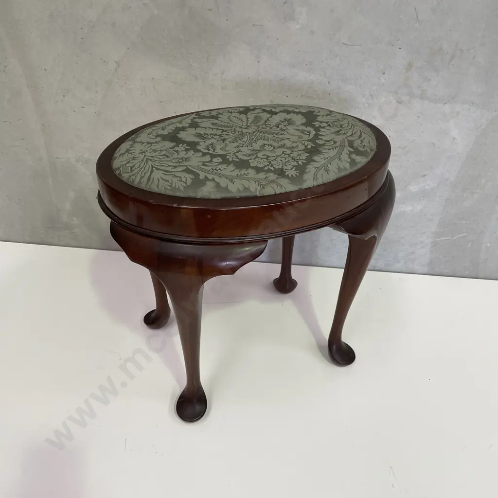 Vintage Solid Mahogany Bedroom Stool. H44cm Seat 34 x 47cm Image 1++