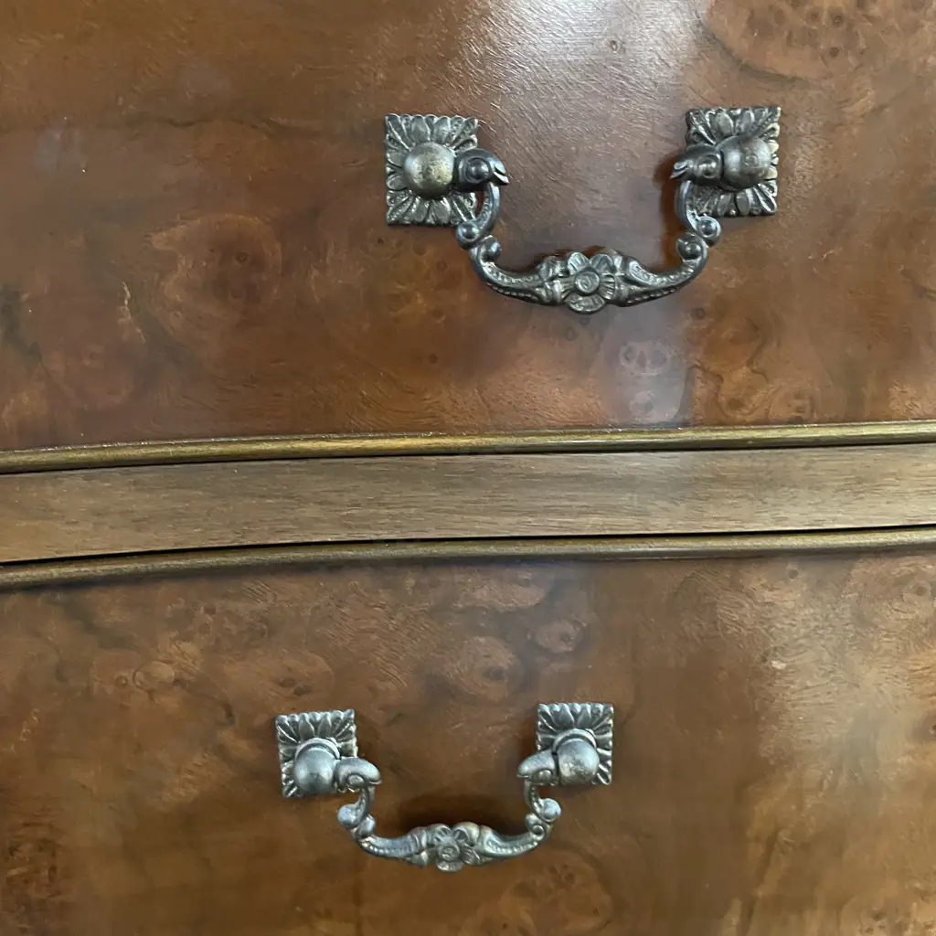 Vintage French Louis Burr 7 Drawer Double Chest. Bow front. H132 W73 D45. Excellent condition Image 1++