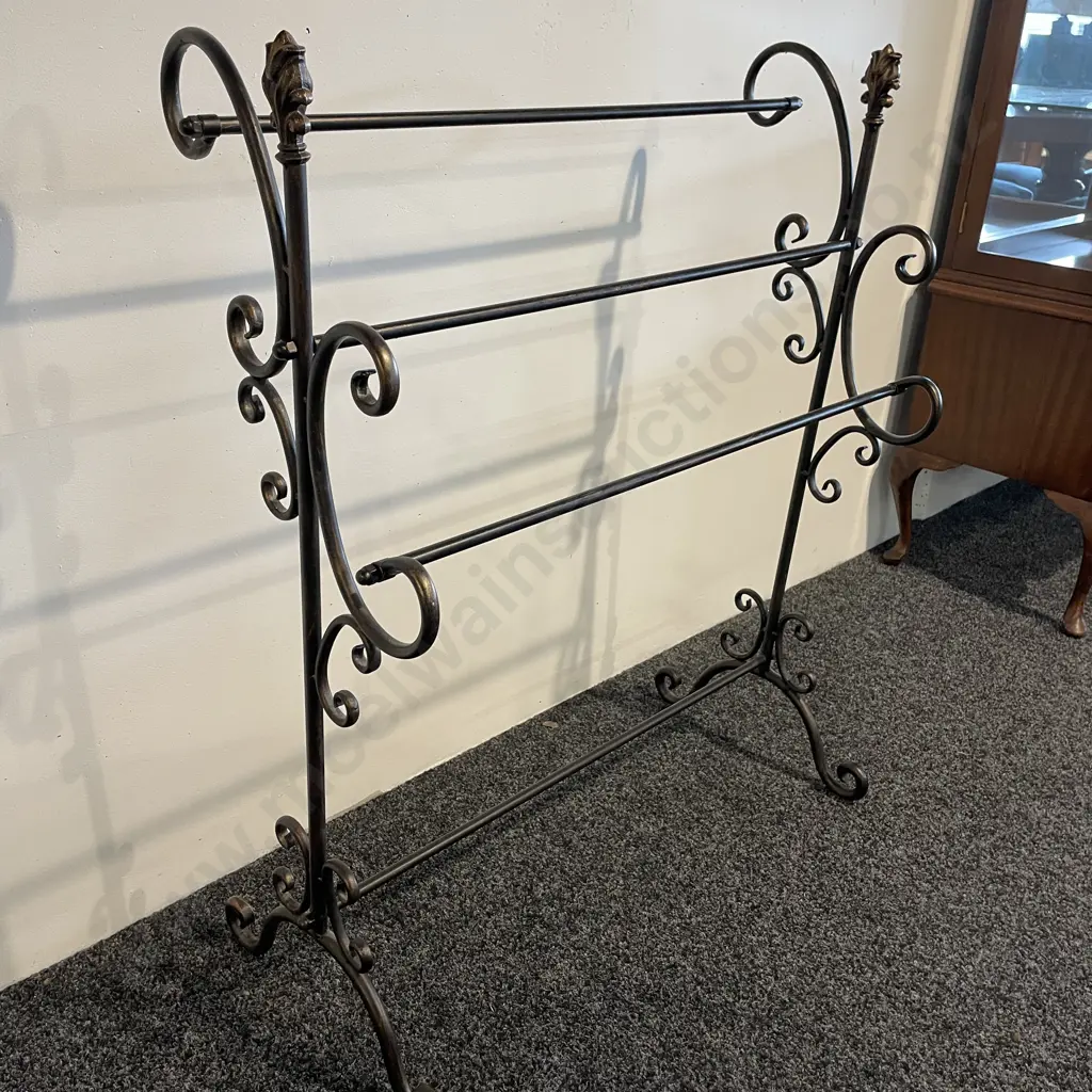 Ornate Metal Towel Rail/Stand H95 W82cm Image 1++