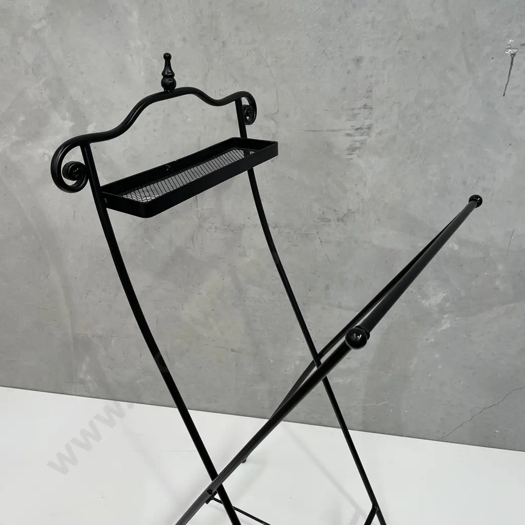 Gentleman's Black painted Metal Valet Stand. Folding. Image 1++