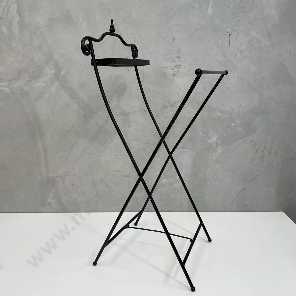 Gentleman's Black painted Metal Valet Stand. Folding. Image 1++