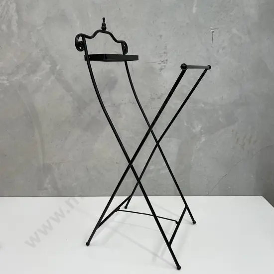 Gentleman's Black painted Metal Valet Stand. Folding.