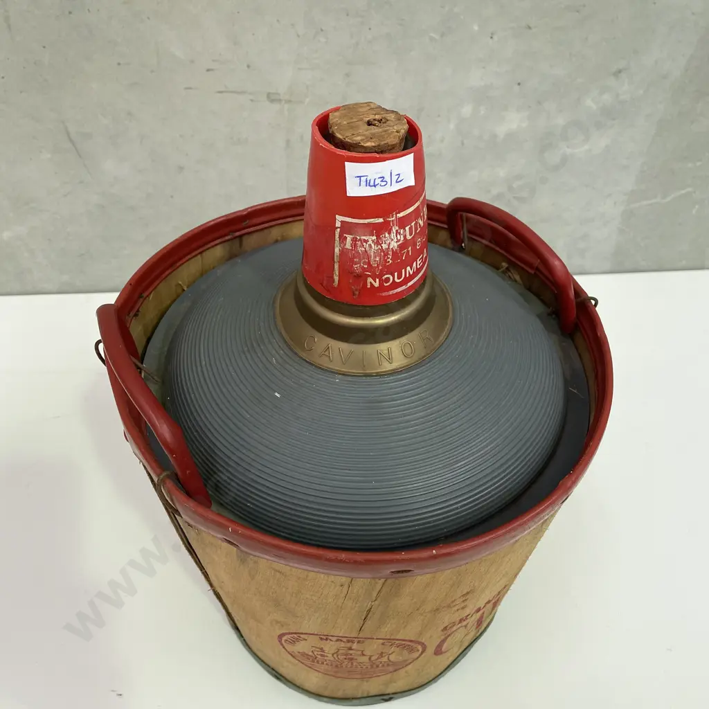 Vintage Demijohn French Grand Vin D'Espagne Cavinor, Noumea. H43 Dia28cm Image 1++