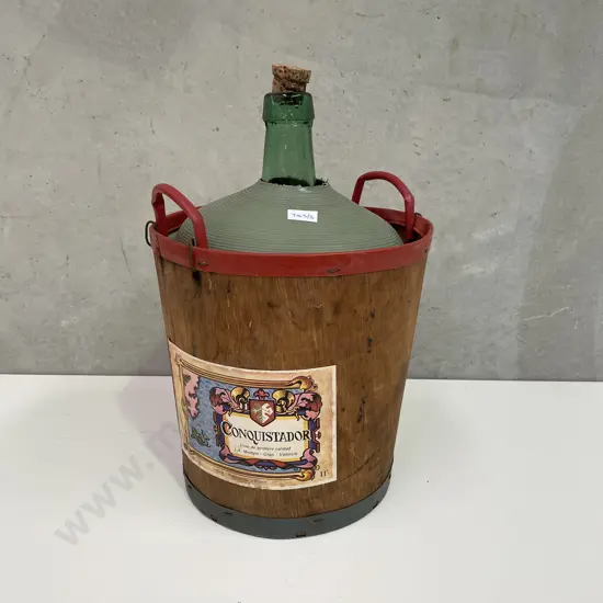 Vintage Demijohn Conquistador 10 litre. H44 Dia28cm