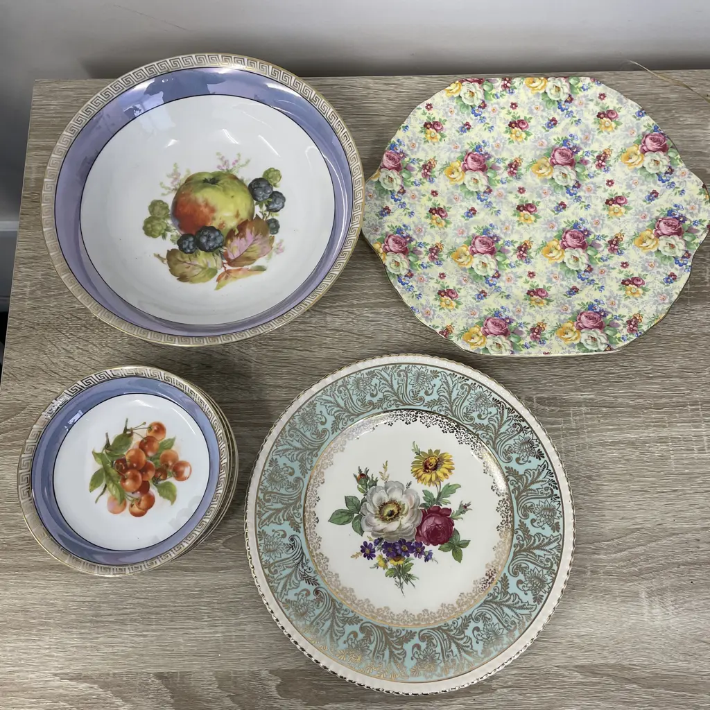 Lord Nelson Rosetime Cake Plate with Solian Plate and German Sweet Set Image 1++