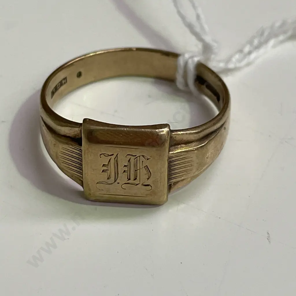 Vintage Hallmarked Gold Mans Ring. H G & S with further hallmarks Image 1++
