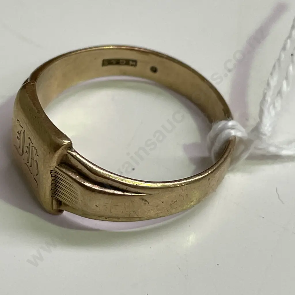 Vintage Hallmarked Gold Mans Ring. H G & S with further hallmarks Image 1++