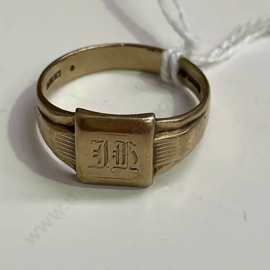 Vintage Hallmarked Gold Mans Ring. H G & S with further hallmarks