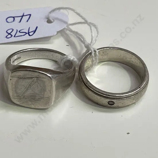 Two Sterling Silver Michael Hill Mens Rings