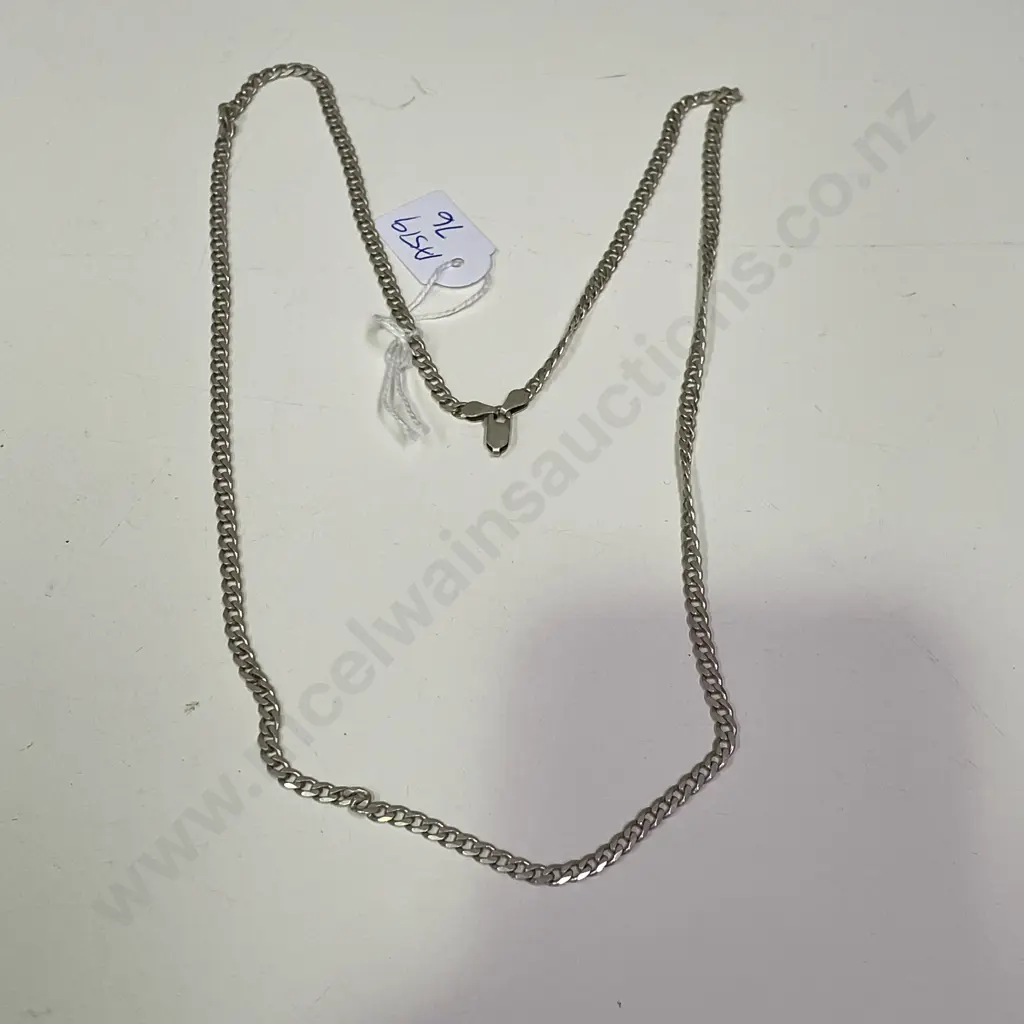 Italian Sterling Silver Link Chain. Stamped Italy, 925. L68cm Image 1++