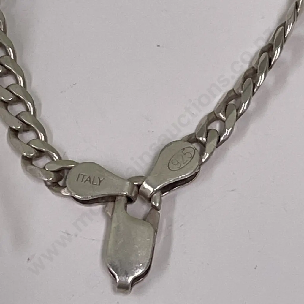 Italian Sterling Silver Link Chain. Stamped Italy, 925. L68cm Image 1++