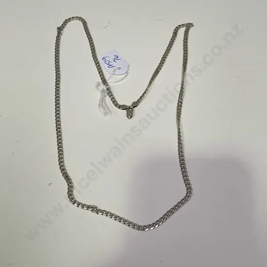 Italian Sterling Silver Link Chain. Stamped Italy, 925. L68cm