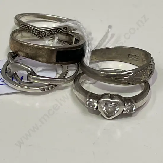 Assorted Sterling Silver Rings x 6