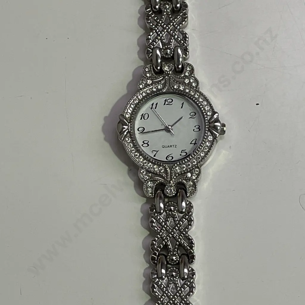 Quartz Designer Style Ladies Watch with marcasite frame to watch face. Model SR626SW Image 1++