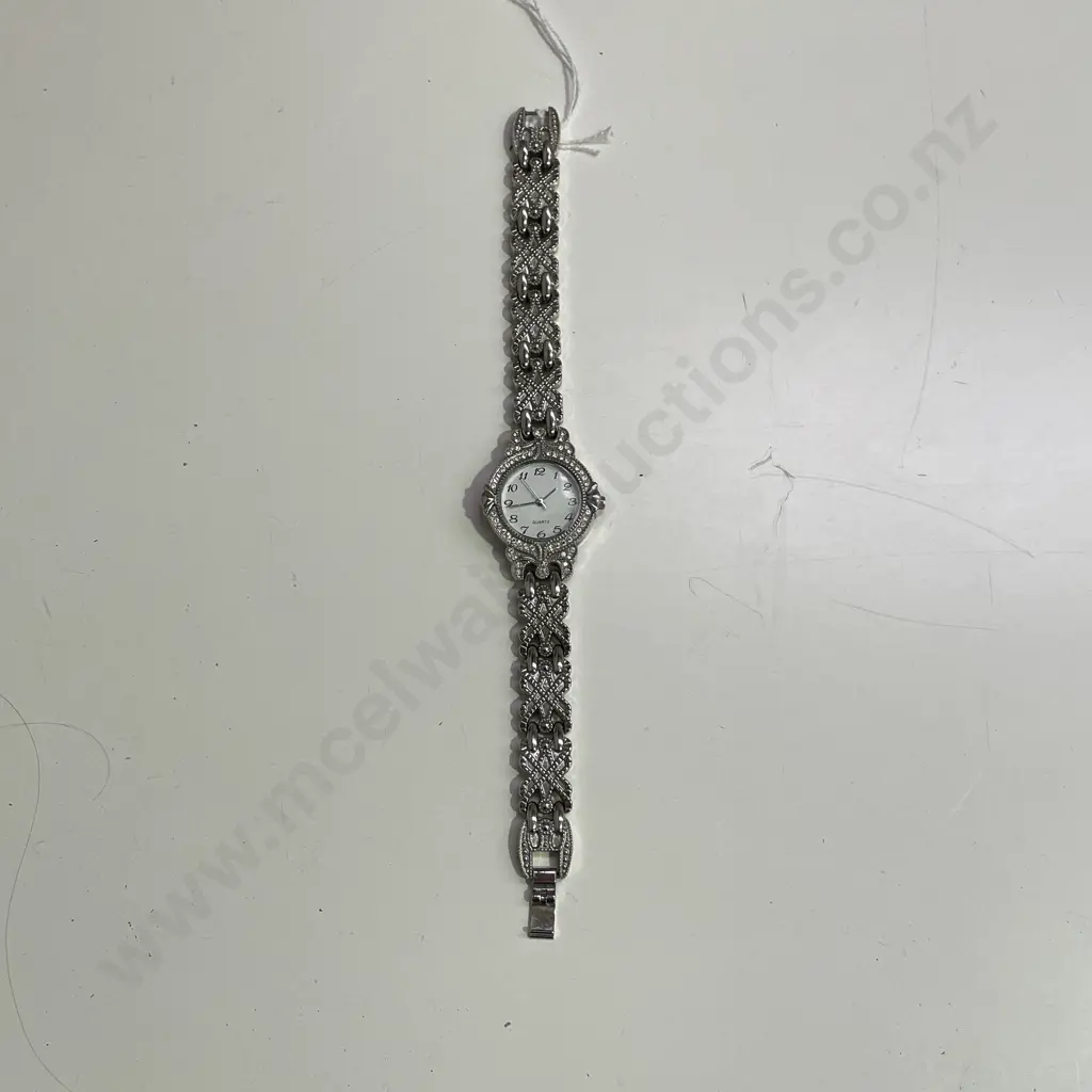 Quartz Designer Style Ladies Watch with marcasite frame to watch face. Model SR626SW Image 1++