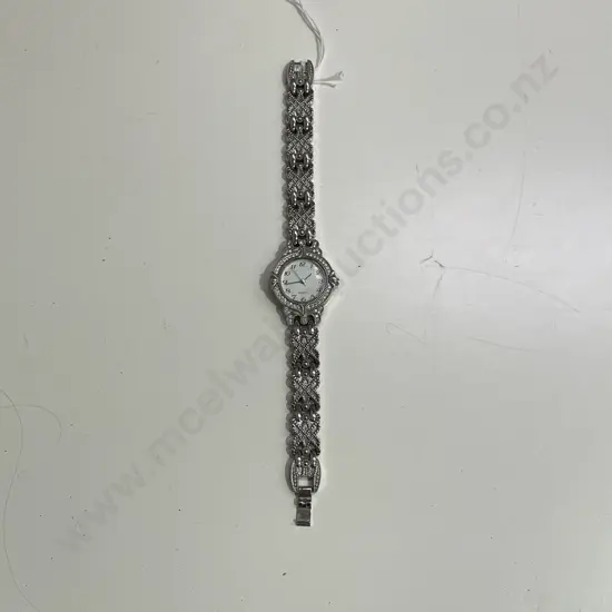 Quartz Designer Style Ladies Watch with marcasite frame to watch face. Model SR626SW
