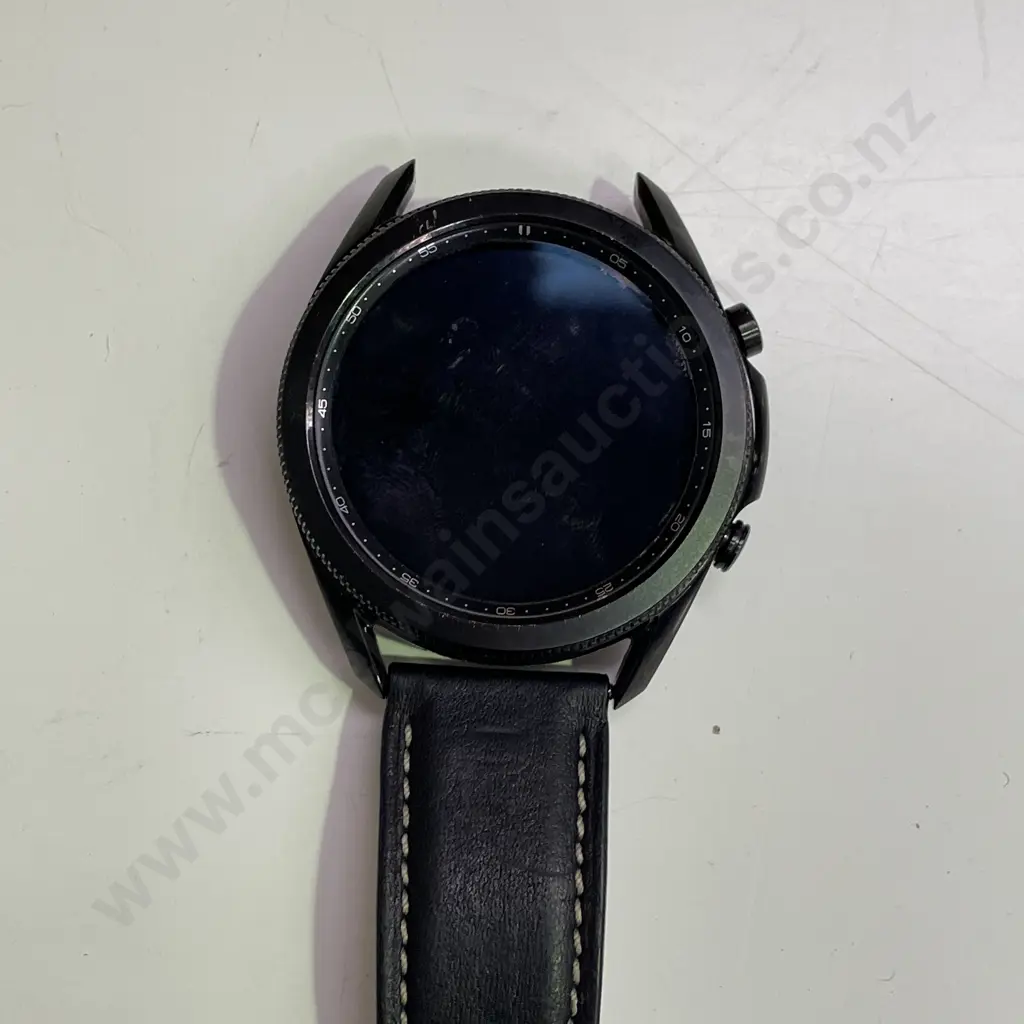 Samsung Galaxy GPS Watch. Black with leather strap (af). MIL-STD-810G. Image 1++