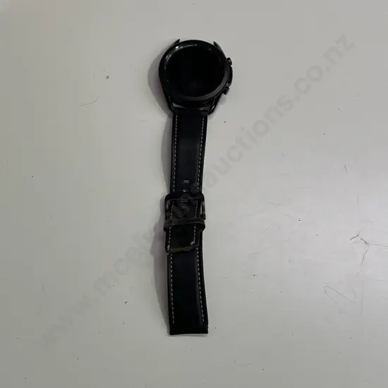 Samsung Galaxy GPS Watch. Black with leather strap (af). MIL-STD-810G.