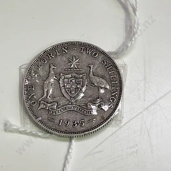 Silver One Florin Two Shilling Coin, 1935