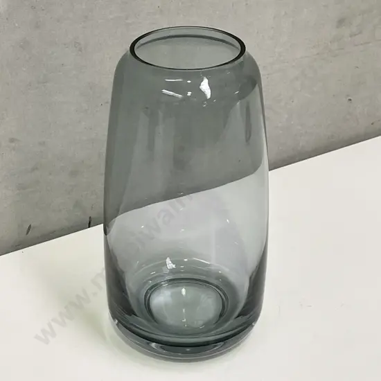 Mid Century Lyngby Danish Art Smoke Glass Vase. H23cm