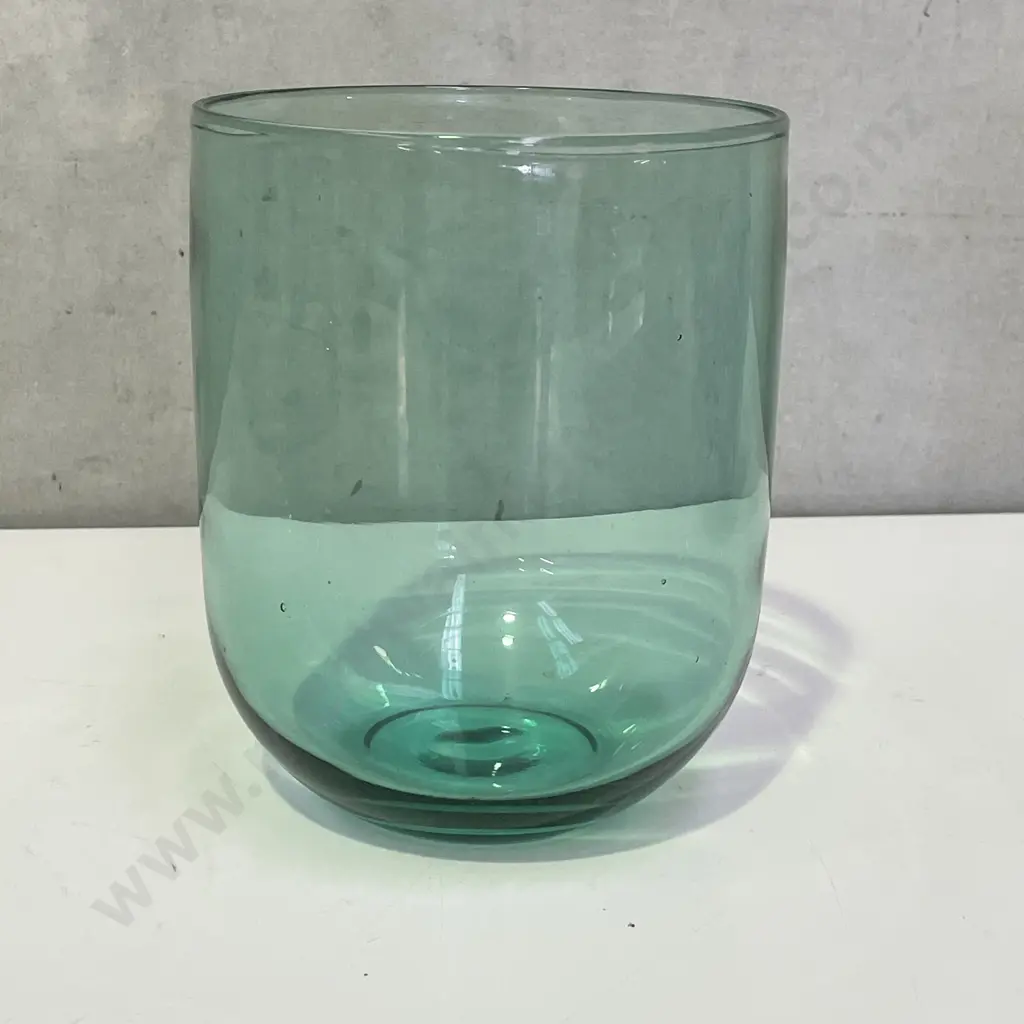 Stunning Mid Century Art Glass Base. Teal blue. H17 Dia13.5cm Image 1++