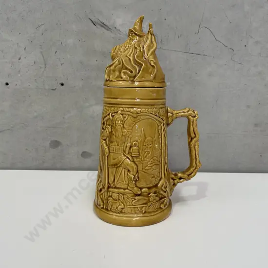 Large Wizard Lidded Ceramic Stein. H36cm
