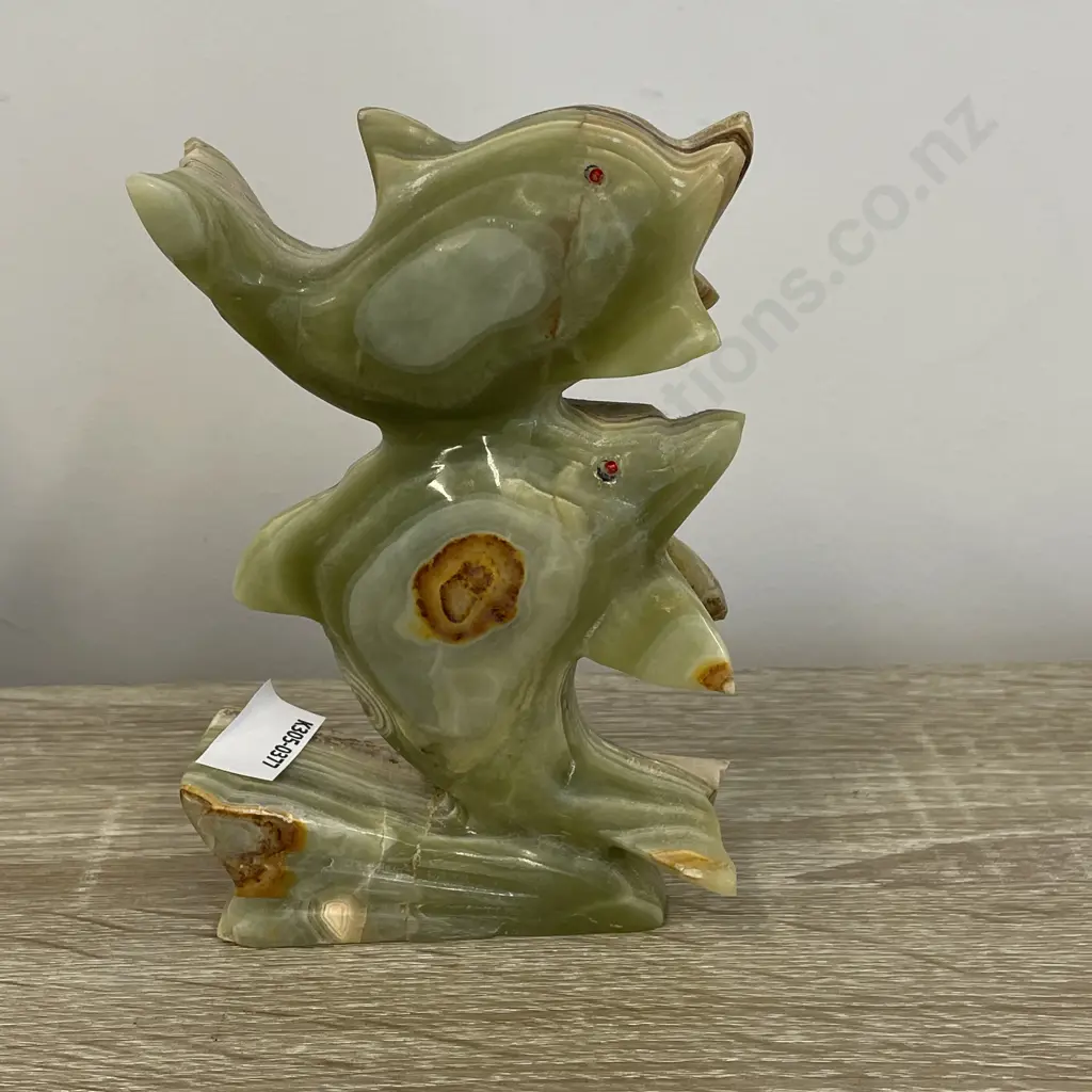 Marble figurine of 2 fish. H14cm Image 1++