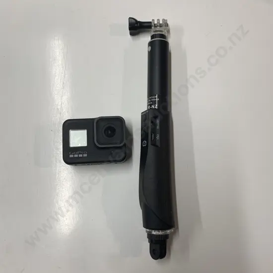 GoPro 8 Black with Endeavour Bluetooth Selfie Stick with Built-in Remote Model 183428