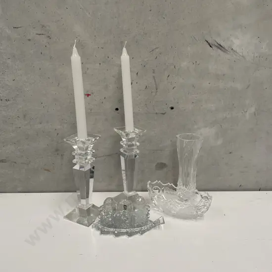 Assorted Vintage Heavy Cut Glassware
