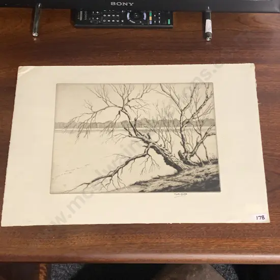Original Etching Signed Martin Hardie (UK 1875-1952) of "The Lake"