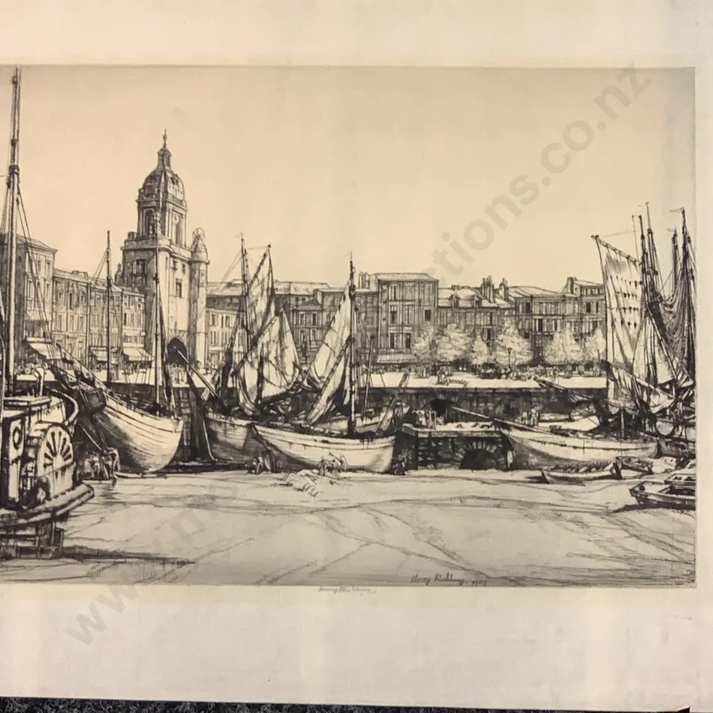 Artworks: Lithograph by Henry Rushbury (UK 1889-1968), With Signed Watercolour and Original City Scape by AL Wong Image 1++