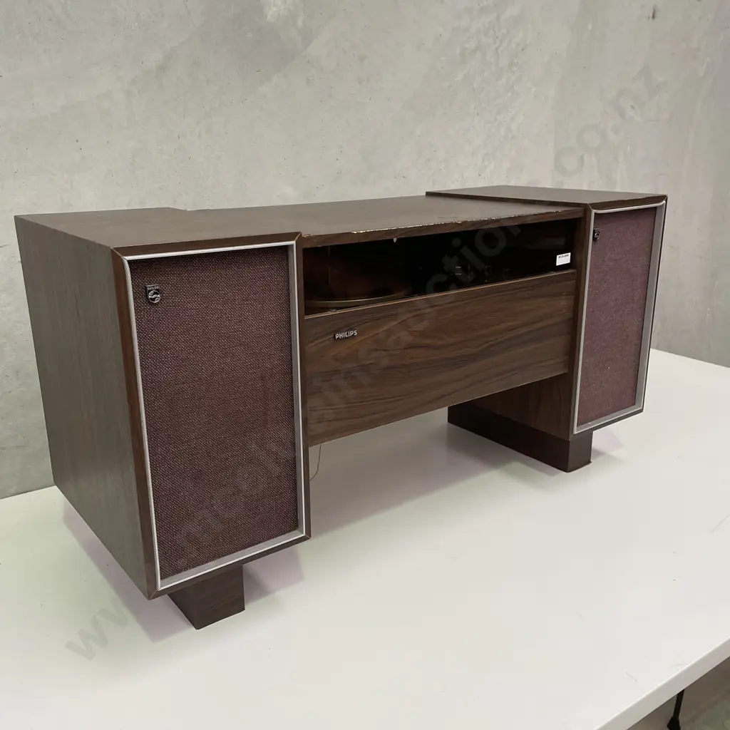 Vintage Philips Monique Record Player, W92 H47 D37cm Image 1++