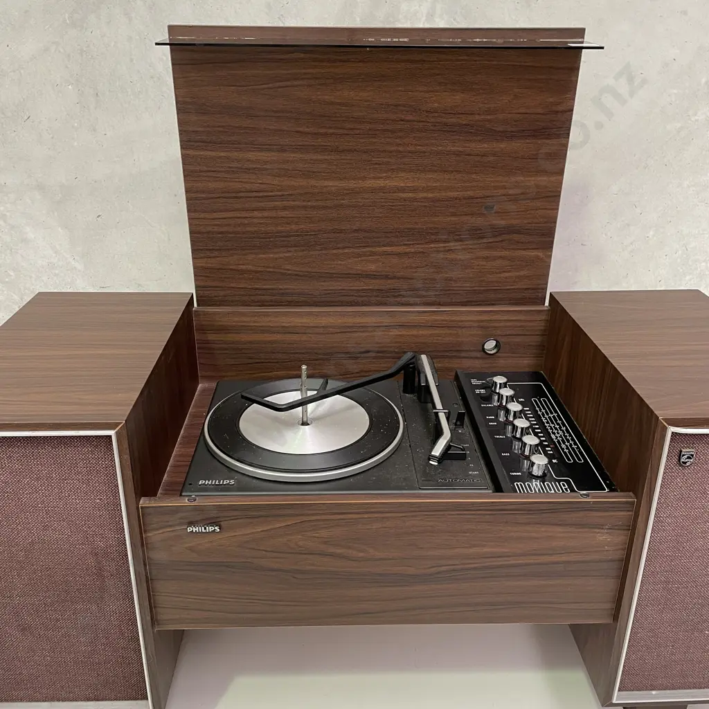 Vintage Philips Monique Record Player, W92 H47 D37cm Image 1++