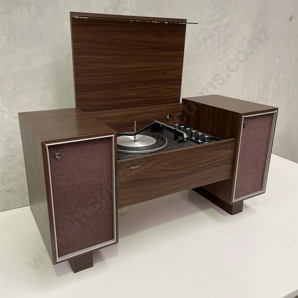 Vintage Philips Monique Record Player, W92 H47 D37cm Image 1++