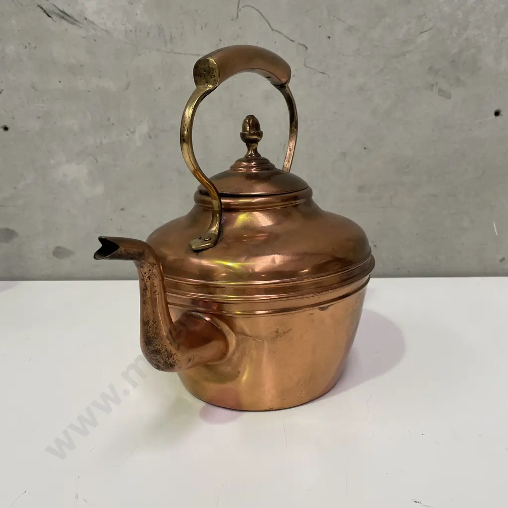 Vintage Large Copper and Brass Kettle. Stamped and Numbered. H29cm Image 1++
