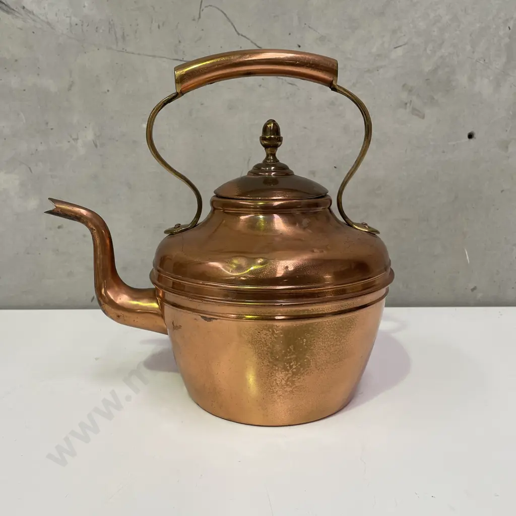 Vintage Large Copper and Brass Kettle. Stamped and Numbered. H29cm Image 1++