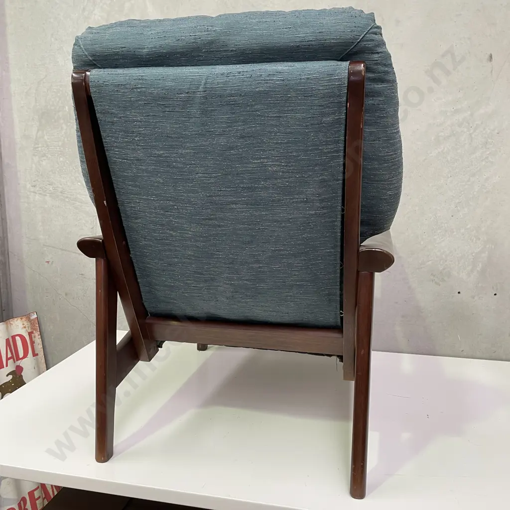 Mid Century Tessa Armchair. Button back teal/green fabric. Spring Base and Back. Struturally very sound. Image 1++
