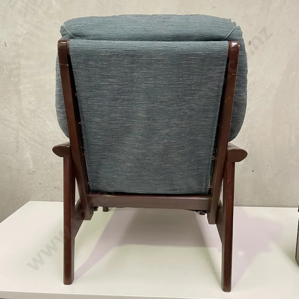 Mid Century Tessa Armchair. Button back teal/green fabric. Spring Base and Back. Struturally very sound. Image 1++