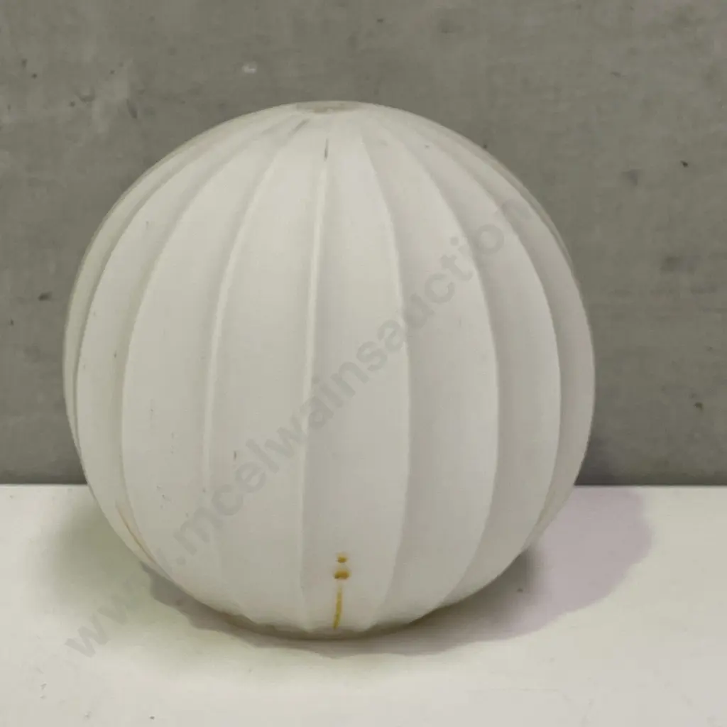 Mid Century Castiglioni Style Glass Cocoon Lamp Shade with amber enamel detail. H24 Dia26cm Image 1++
