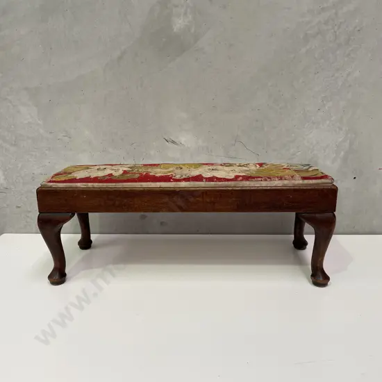 Vintage Solid Wood Wide Footstool. Needs recovering, H32, 85 x 32cm