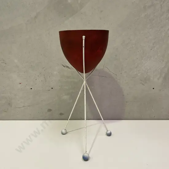 Vintage Mid Century Anodised tri footed plant stand. Ball feet. H58cm