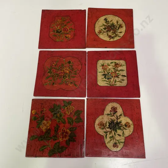 Antique Chinese Hand painted and lacquered Table Mats