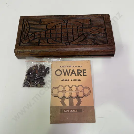 Vintage Wooden South African "Oware" game