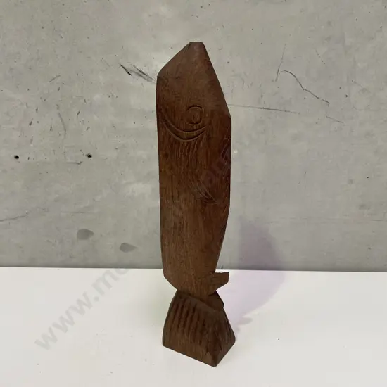 Carved Wooden Fish Trough H41cm