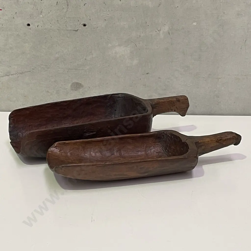 Vintage Pair of Wooden Balers/Shovels. L41 and 40cm Image 1++