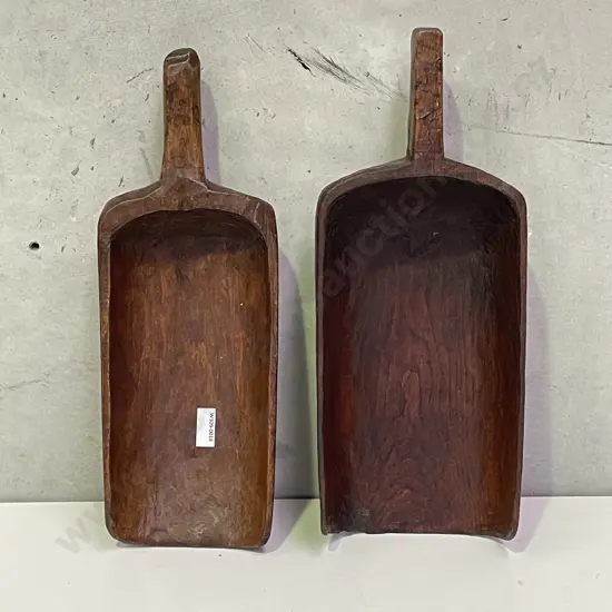 Vintage Pair of Wooden Balers/Shovels. L41 and 40cm