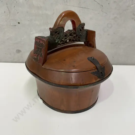 Vintage Chinese Wooden Food Carrier, 34 x 34cm