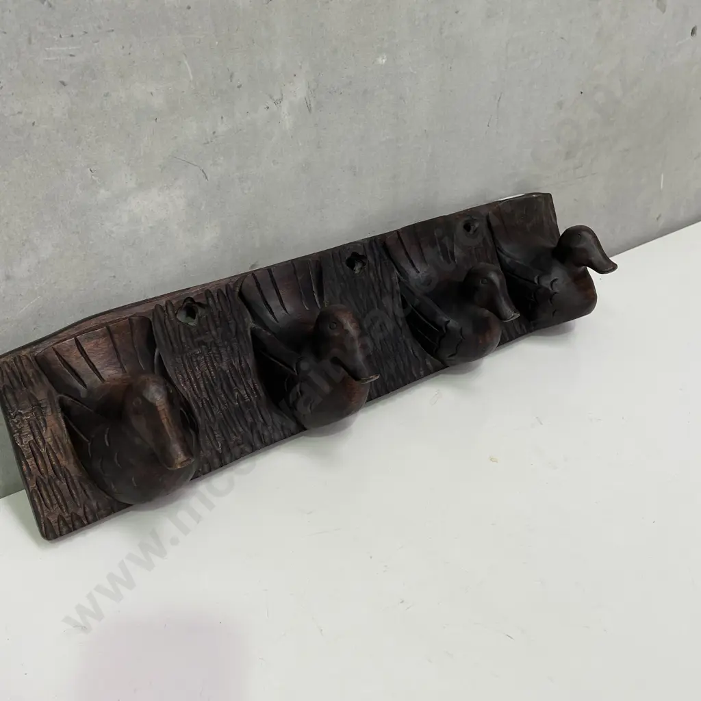 Vintage Philippines 4 Ducks Coat Rack, 12 x 50cm Image 1++